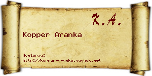 Kopper Aranka névjegykártya